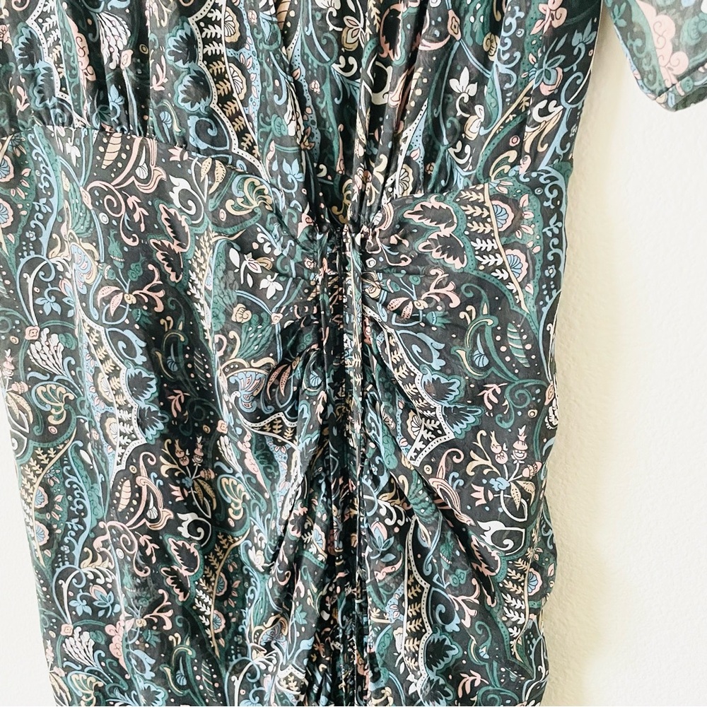 Veronica Beard SIZE 8 Mariposa 100% silk midi dress in blue paisley print - Picture 5 of 8